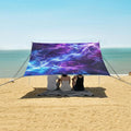 ALAZA Blue Purple Lightning Electricity Cross Lightning Beach Tent Sun Shelter Portable Canopy Sunshade for Outdoor Camping Picnics Backyard Fun 10x9 ft