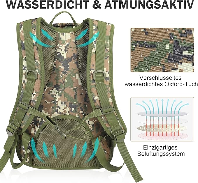 ShowyLive 40L Military Backpack Trekking Hiking Molle Army Survival Equipment Backpacks 3 Day Bug Out Bag Waterproof Rucksack for Camping Fishing Travelling Climbing Outdoor Sports Digital Camo
