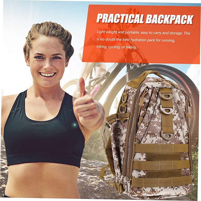 1pc Capacity Hiking Backpack Outdoor Sports Bag Straps Desert Camouflage Design for Travel and Storage