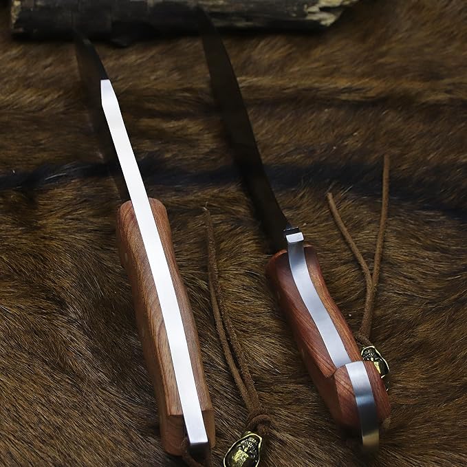 BA-KOR (Survivor III) 35.5CM (14.2 ) DC53 steel 10mm thickened full Tang fixed knife+ leather sheath &amp(5.9IN) Cerium Igniter suitable for outdoor hunting cutting chopping camping obstacle re