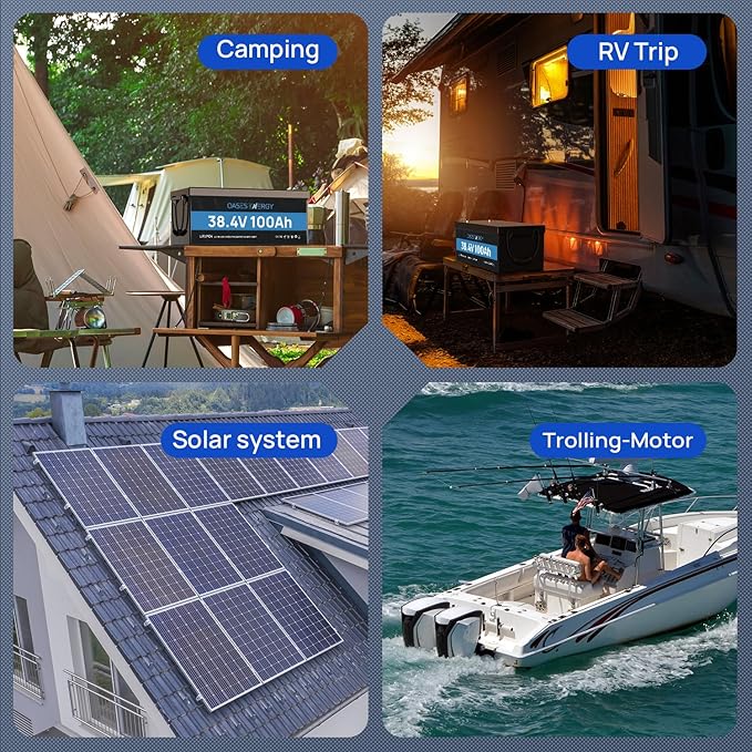 36V 100Ah LiFePO4 Battery 36V Lithium Battery Build-in 100A BMS with Low Temp Protection Deep Cycles Battery for RV Camper Solar Energy Storage Boats Trolling Motor Off Grid