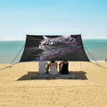 ALAZA Cat Art Painting Beach Tent Sun Shelter UPF50+ Protection Beach Shade Canopy w/ 4 Sandbags for Outdoor Camping Fishing Backyard Fun Picnic 10x9 ft