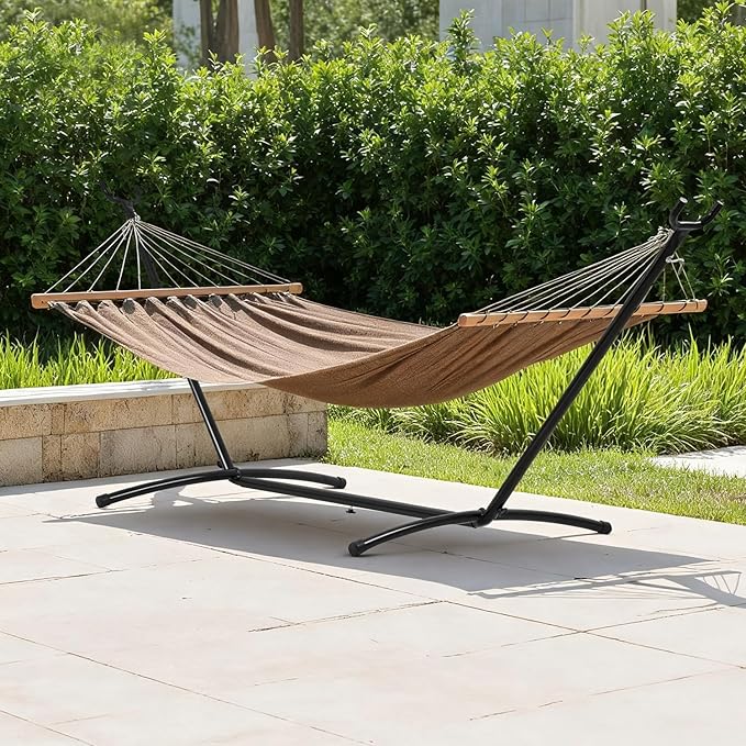 FDW Portable 9FT Hammock Stand Heavy Duty Hammock Stand Portable Steel Stand Only for Outdoor Patio or Indoor with Carrying Case (No Hammock)