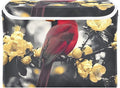 AIXIWAWA Lidded Storage Cube (Gold Flower Bird) Fabric Foldable Closet Bins with Flip Lid and Handles Organizer Basket Container 16.5 x 12.6 x 11.8 IN