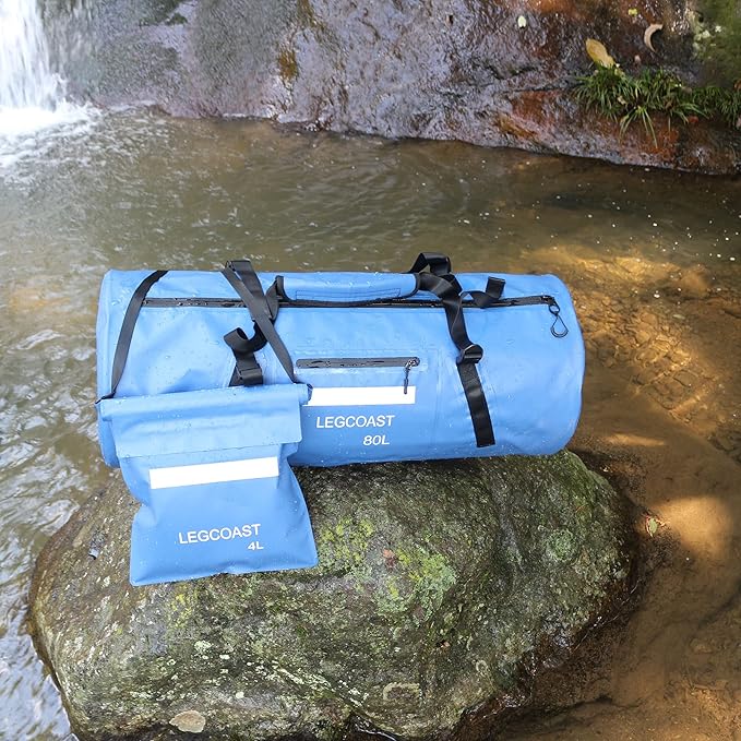 Waterproof Duffel Bag IPX8 Waterproof Performance Dry Bag Airtight Zipper Closure Waterproof bag with diving function80L large capacity Large