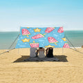 ALAZA Watermelon Popsicles Stars Ice Cubes Pattern Beach Tent Sun Shelter Portable Canopy Sunshade for Outdoor Camping Picnics Backyard Fun 10x9 ft