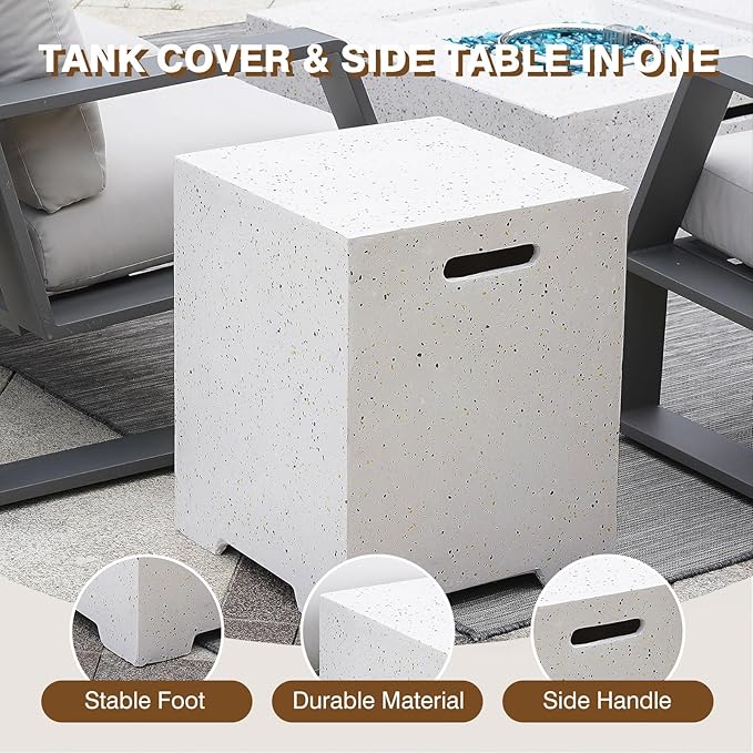 3-Piece Outdoor Propane Fire Pit Table Set