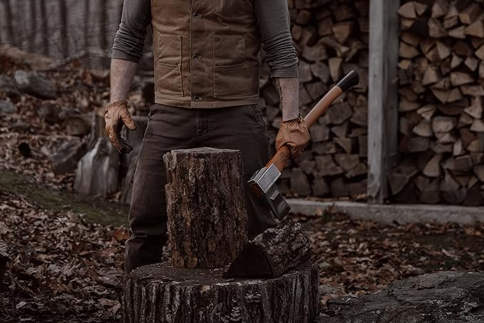 1844 Helko Werk Germany Vario Splitting Axe - German Made Midsize Splitter Axe for Splitting Wood and Splitting firewood - Head 4.5 lbs Handle 30 in. (Medium Splitting Axe) #10059