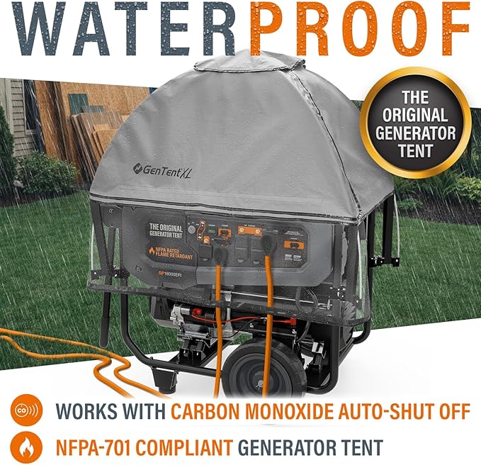 GenTent XL Open Frame Running Cover – Universal Kit Generator Tent for Larger Generators (Gray XL - Standard)