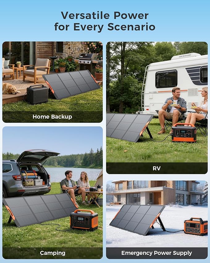 ZOUPW 200W Portable Solar Panel for Power Station23.5% Efficiency Mono Foldable Solar Charger with 4 Kickstands for Jackery 1000 V2/Bluetti/EcoFlow/AnkerIP67 Waterproof for Camping RV Power Backup