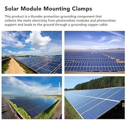 10PCS Solar Mounting System Grounding Clip Lug Bracket Clamps Photovoltaic Support Parts Coupling Earthing Cable Clamp