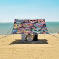 ALAZA Sugar Skulls Day of Dead Beach Tent Sun Shelter UPF50+ Protection Beach Shade Canopy w/ 4 Sandbags for Outdoor Camping Fishing Backyard Fun Picnic 10x9 ft