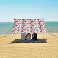 ALAZA Carnation Flower Floral Beach Tent Sun Shelter UPF50+ Protection Beach Shade Canopy w/ 4 Sandbags for Outdoor Camping Fishing Backyard Fun Picnic 10x9 ft