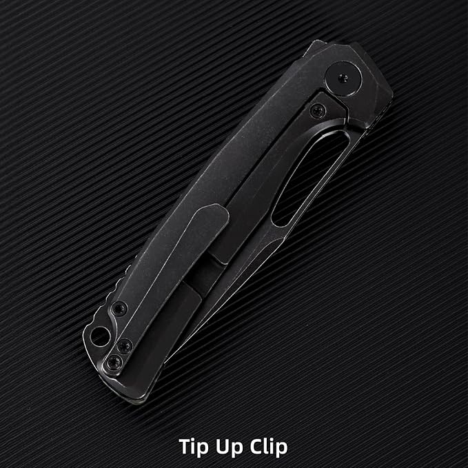 Pocket Knife 3.5 M390 Blade Folding Knife Hunting Knife Survival Knife with Pocket Clip EDC Knives for Hunting Camping Survival Outdoor Fishing Hiking (Black&ampGreen)