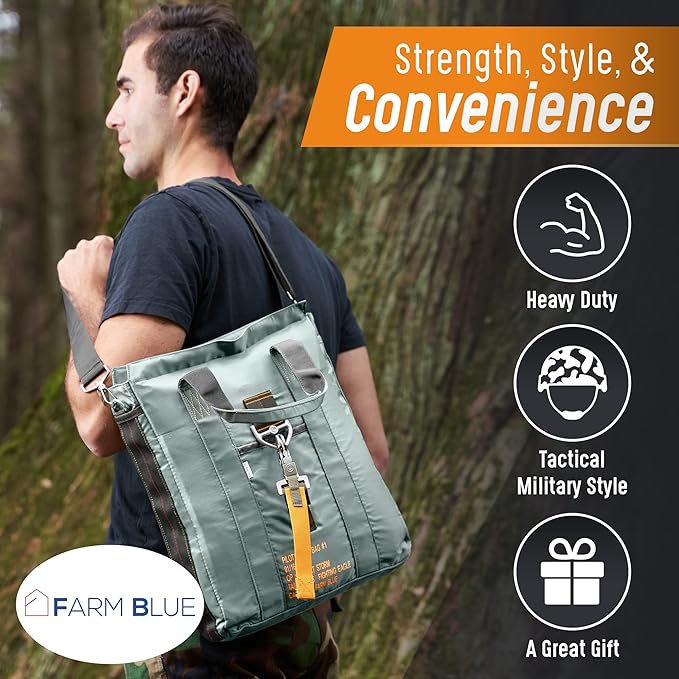 Farm Blue Tactical Flight Bag – Aviators Parachute Pilot Helmet Bag - Military Style