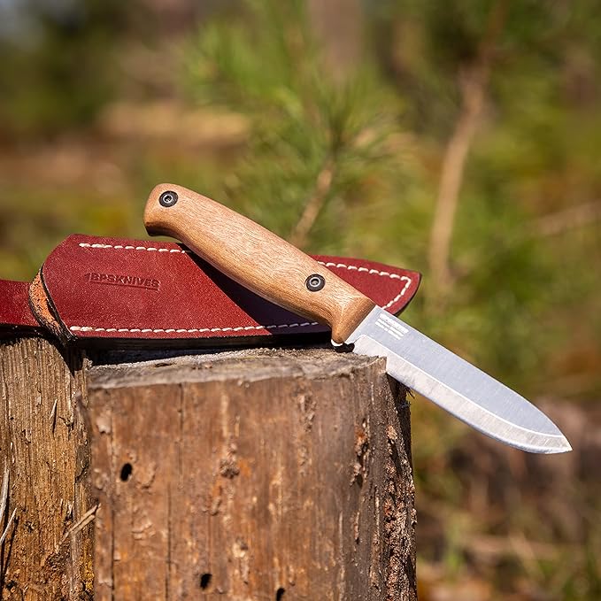 BPSKNIVES BS1FT SSH - Full-Tang Fixed-Blade Knife - Sharp Stainless Steel Bushcraft Knife With Sheath - Survival Compact Knife - Tactical Outdoor Camp Knives