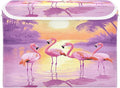 MNSRUU Containers Baskets with Lids Four Flamingos Fabric Foldable Storage Bins Organizer with Lid Collapsible Storage Boxes for Home Bedroom Closet Office