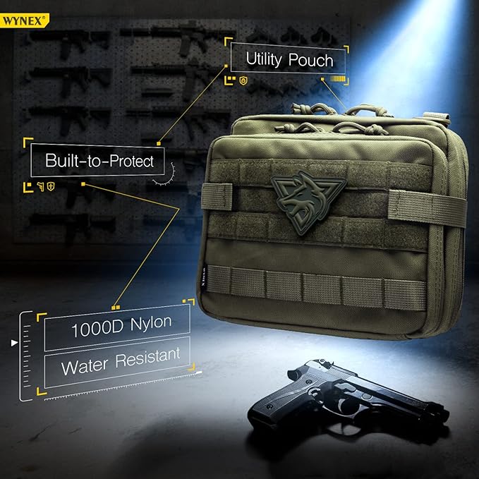 WYNEX Tactical Rig Pack for Men Running Bag with Front Loop Airsoft Recon Chest Rig for Hunting Outdoor EDC Large Admin Pouch of Double Layer Design MOLLE EDC EMT Pouch
