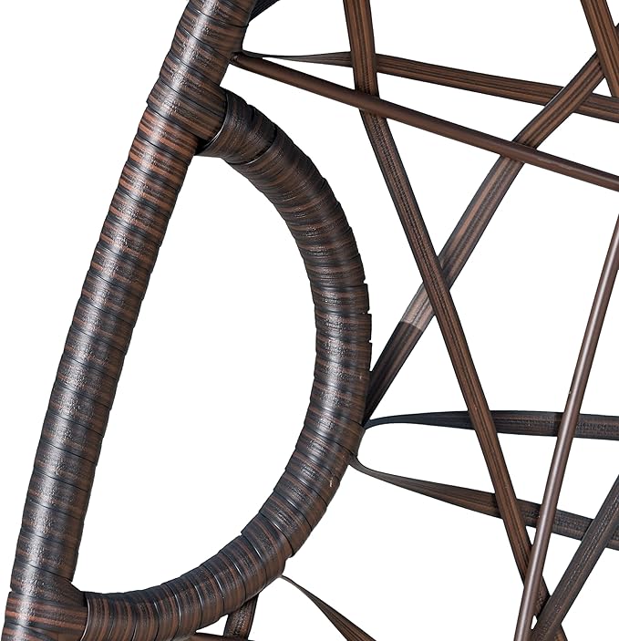 Christopher Knight Home Isaiah Indoor/Outdoor Wicker Tear Drop Hanging Chair (Stand Not Included) Multi-Brown and Tan