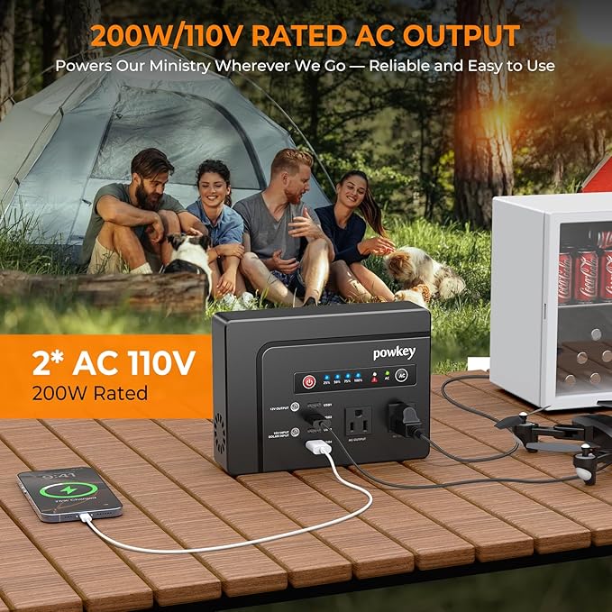 powkey Solar Powered Generator 200W Portable Power Station with Solar Panels 40W 146Wh Power Bank with 2 AC Outlet 110V Pure Sine Wave for Outdoor Camping Emergency Home