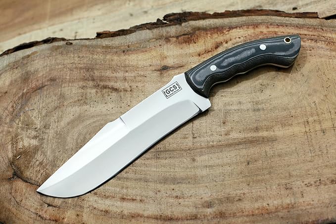 GCS Handmade D2 Steel Hunting Knife with Micarta Handle Full Tang Blade and Leather Sheath for Hunting Hunting Camping Survival EDC-GCS 959