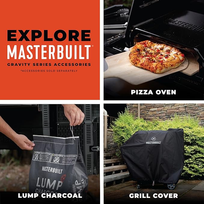 Masterbuilt® Gravity Series® 800 Smoker Grill - Charcoal Grill plus Griddle Insert Digital Control App Connectivity 800 Cooking Square Inches in Black Model MB20040221