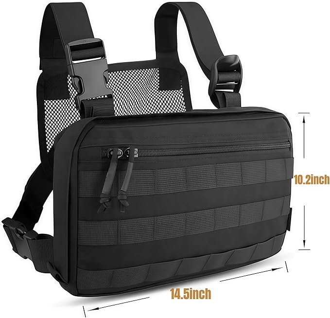 Military Tactical Chest Bag Backpack Men Adjustable Multi-Functional Molle Tool Pouch Shoulder Tactical Vest Bag