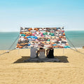 ALAZA Cute Dogs Colorful Puppy Beach Tent Sun Shelter UPF50+ Protection Beach Shade Canopy w/ 4 Sandbags for Outdoor Camping Fishing Backyard Fun Picnic 10x9 ft