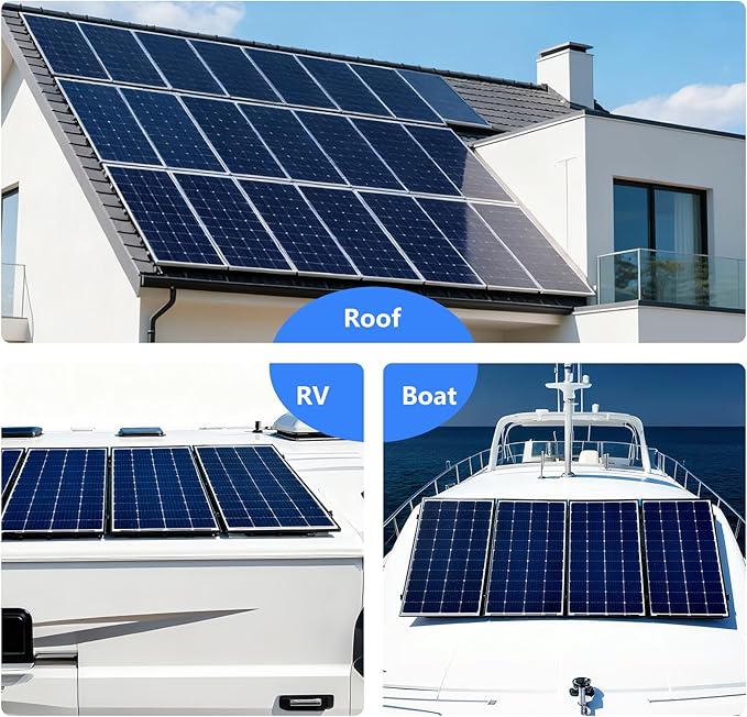 4 Set Solar Panel Roof Mounting Kit Aluminum Solar Panel Mounting Rails Bracket Foot for RV Ship Roof