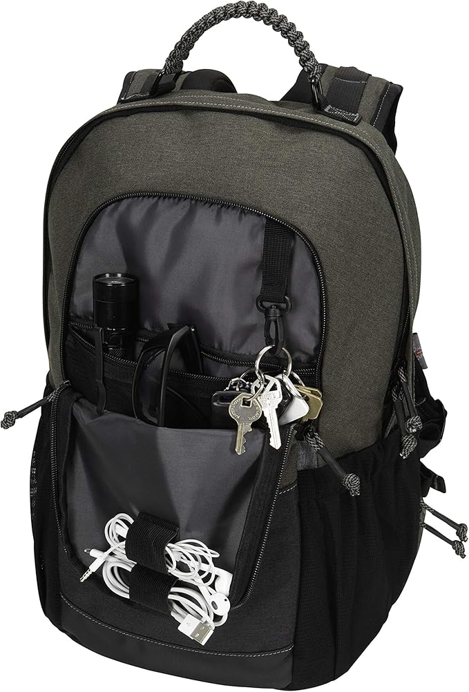 Allen Company Pride6 Camp Pack with Laptop and Pocket Multiple External and Internal Pockets No Rub Neck Panels 17 Inch/1607 Cubic inches / 26 L Green