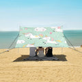 ALAZA Cute Cartoon Unicorn Pattern Beach Tent Sun Shelter Portable Canopy Sunshade for Outdoor Camping Picnics Backyard Fun 10x9 ft