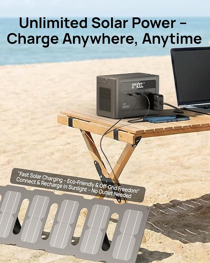 2026 Portable Power Station 700W Surge 288Wh LiFePO4 Battery Backup Power Bank with AC Outlet 350W/110V Solar Generator Fast Charging for Camping Essentials Hurricane Emergency Home Road Trips