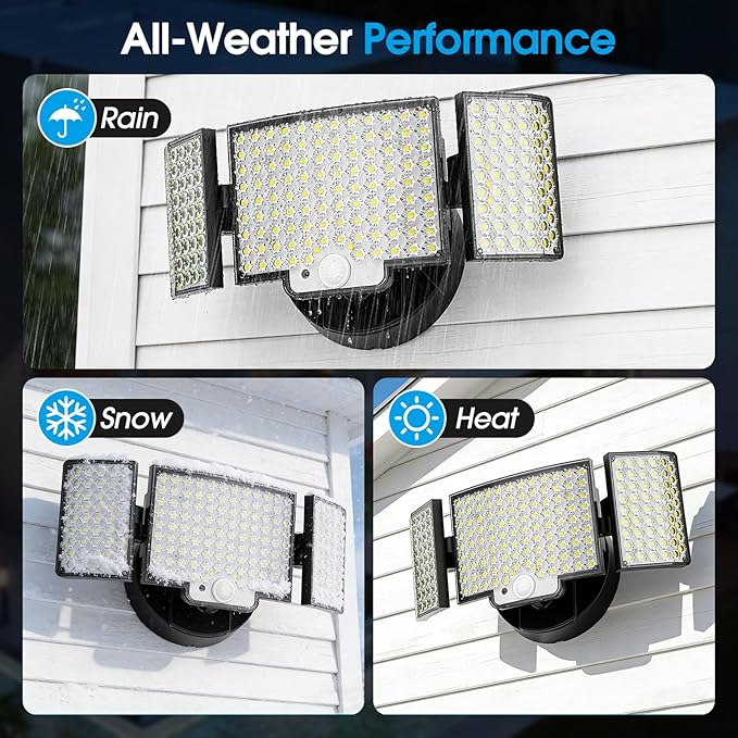 Motion Sensor Outdoor Light Hardwired 45W 7500LM Security Flood Lights Motion Detector Dusk to Dawn Light IP65 Waterproof 220 LEDs Floodlight with Remote Control for Garage Yard Porch