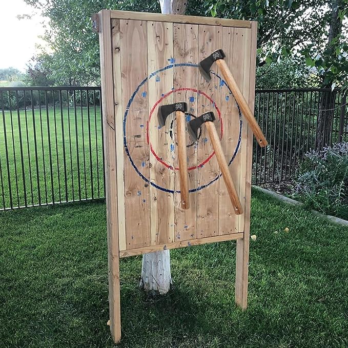 Throwing Axe 18.9 Throwing Axes and Tomahawks with 1065 High Carbon Steel &amp Hickory Wooden Handle Perfect for Axe Throwingg Game Competition and Recreation Gift for Men