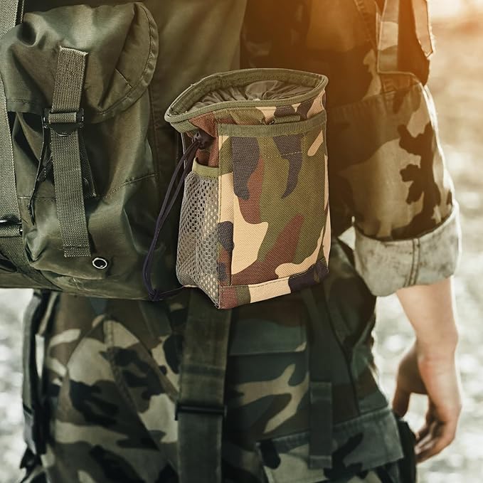 5 Pieces Tactical Colored Dump Pouch Military Belt Pouch Molle Adjustable Attached Hip Holster Bags with 3 Pieces Iron Snap Hook for Men Women Outdoor Sport Traveling Use