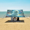 ALAZA Cute Maltese Dog Beach Tent Sun Shelter UPF50+ Protection Beach Shade Canopy w/ 4 Sandbags for Outdoor Camping Fishing Backyard Fun Picnic 10x9 ft