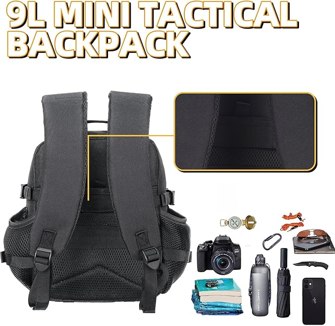 9L Mini Tactical Backpack for Men and Women Tactical Backpack Small for Hiking Small Tactical Bag Fitness Pack