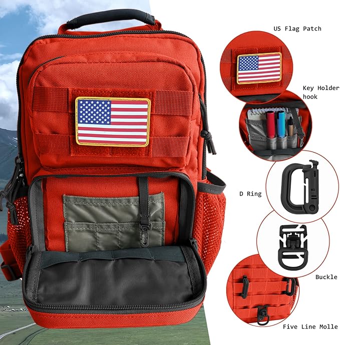Tactical Shoulder Sling Bag Small Chest Pack 13L Backpack for Men Outdoor Sports (Orange 13L)