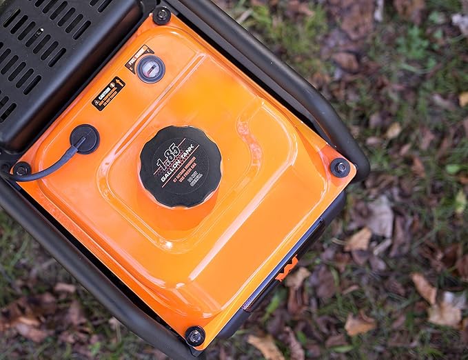 WEN GN400i RV-Ready 4000-Watt Open Frame Inverter Generator CARB Compliant Black/orange