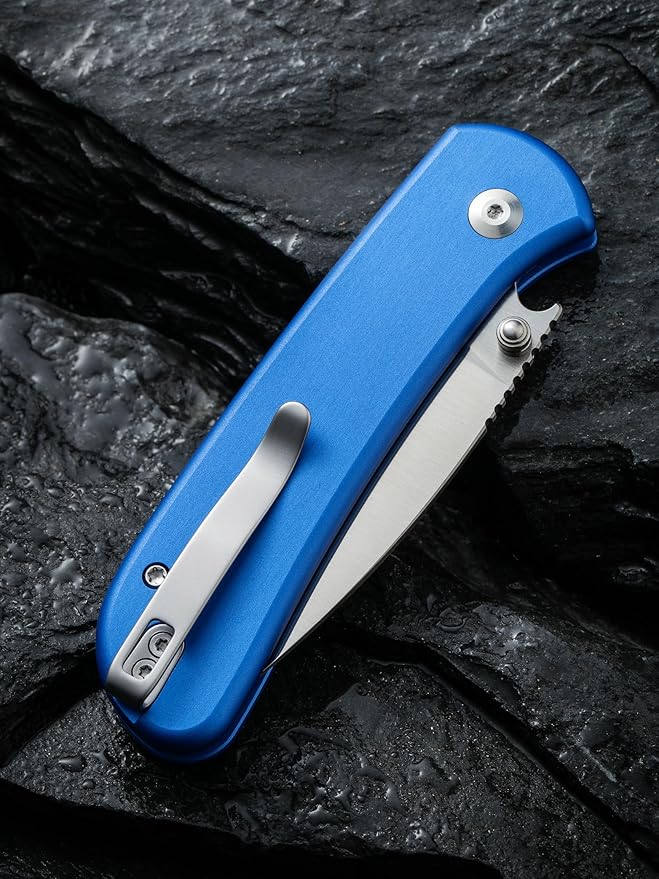 CIVIVI Pocket Folding Knife- Thumb Stud Opener for EDC 2.98 14C28N Blade Aluminum Handle Qubit Utility Knife for Men Women Gift C22030E-3