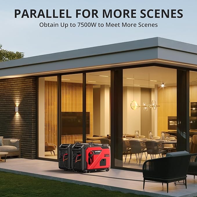 AMERISUN 5000W Portable Inverter Generator With CO Protection Super Quiet Generator for Home Use RV Ready EPA Compliant
