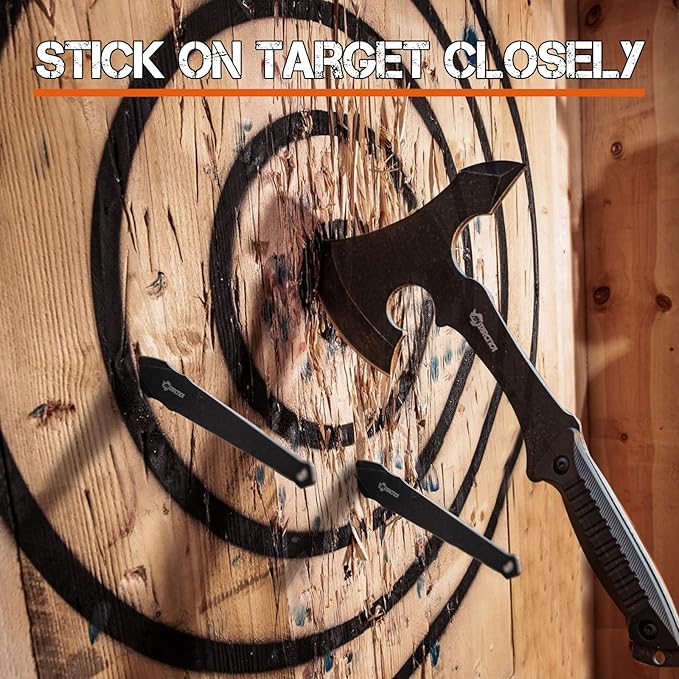 ANTARCTICA Throwing Axe Knife Set (Black) and ANTARCTICA Throwing Axes and Throwing Knives with Whetstone Set (Red) Bundle