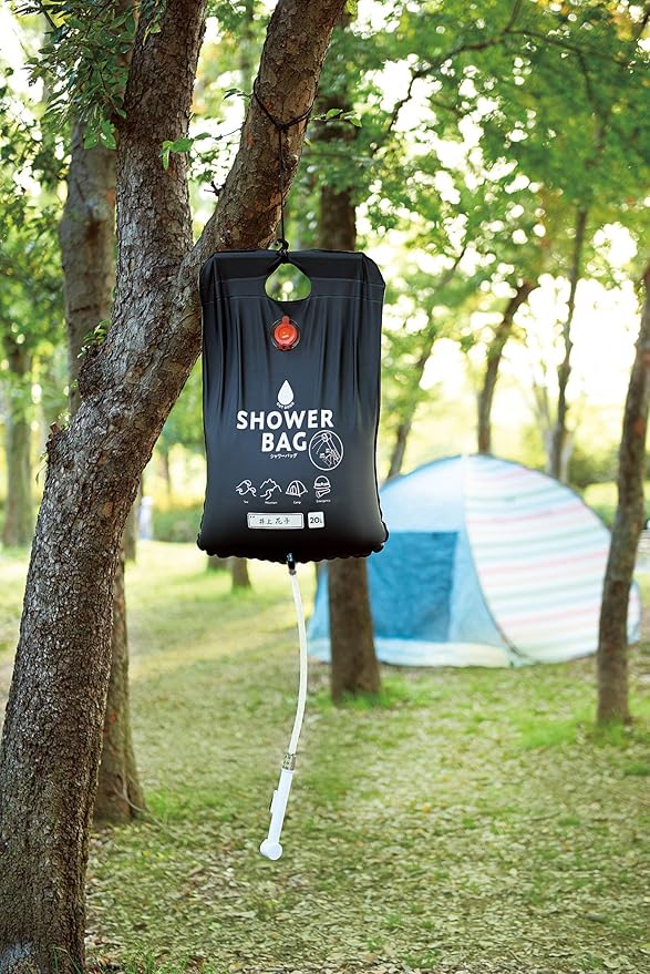 Cogit Shower Bag Small Storage Includes Stopper For Outdoor Use Black 5.3 gal (20 L)