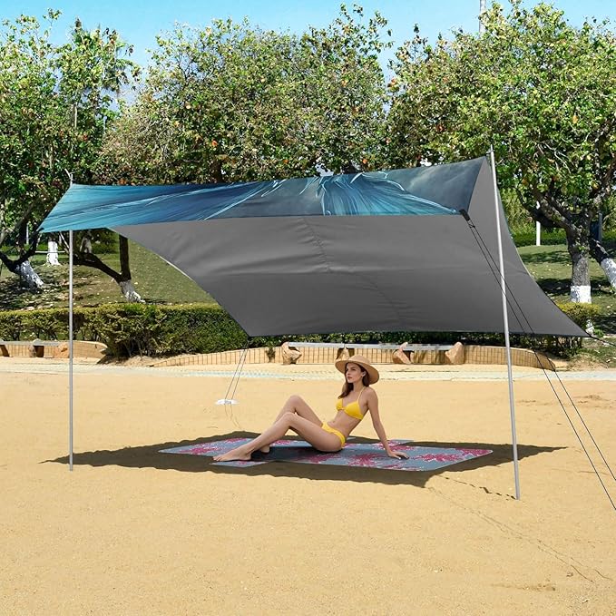 ALAZA Lightning Dragon Beach Tent Sun Shelter Portable Canopy Sunshade for Outdoor Camping Picnics Backyard Fun 10x9 ft