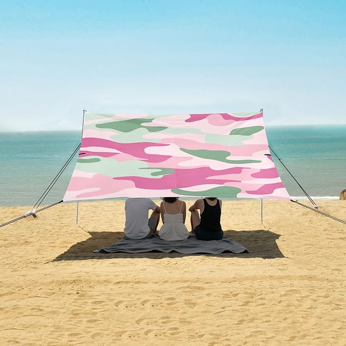 Mint Green Beach Tent &amp Canopy UPF50 Water-Resistant Large Sun Shelter with Carrying Bag for Camping Picnics Backyard