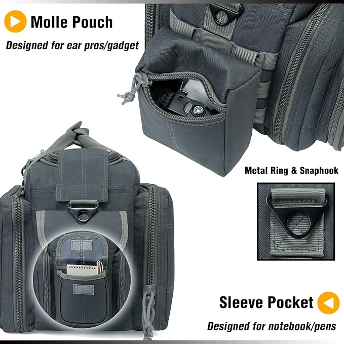 Tactical Range Bag Middle Size + Tactical Lunch Backpack (Grey)