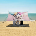 ALAZA French Bulldog Puppy Wearing Party Cap Holds Balloon Beach Tent Sun Shelter Portable Canopy Sunshade for Outdoor Camping Picnics Backyard Fun 10x9 ft