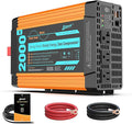 Ampeak Pure Sine Wave Inverter [2000 Watt] - 6000W Surge 12v DC to 110V AC Converter Power Inverter for RV Truck Home Solar Outdoor with Dual AC &amp 20A Outlets Hardwire Port 5V 3.1A USB &amp