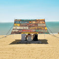 ALAZA Old License Plates Museum on Bricks Beach Tent Sun Shelter Portable Canopy Sunshade for Outdoor Camping Picnics Backyard Fun 10x9 ft