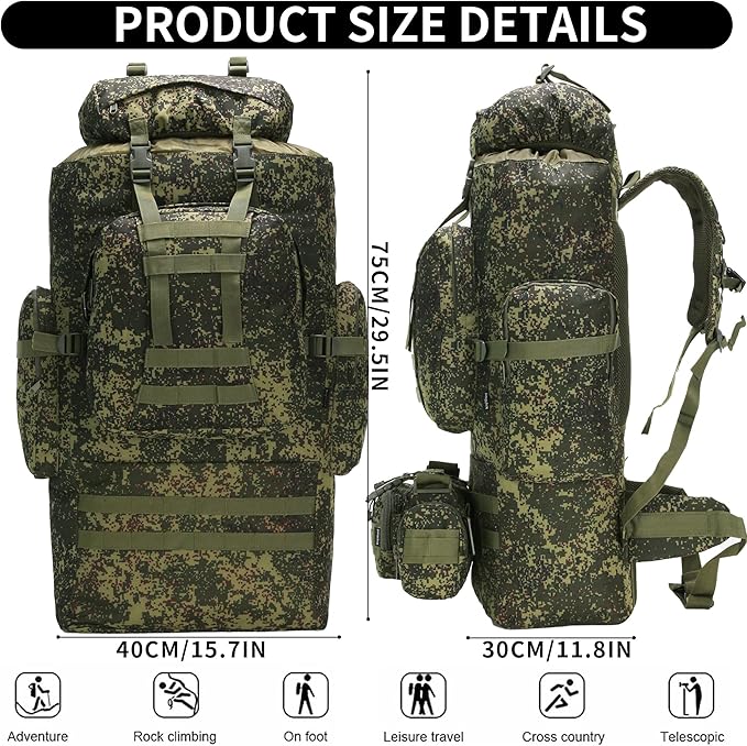 100L Camping Hiking BackpackMolle military Tactical rucksack backpackWaterproof Lightweight Hiking Backpack